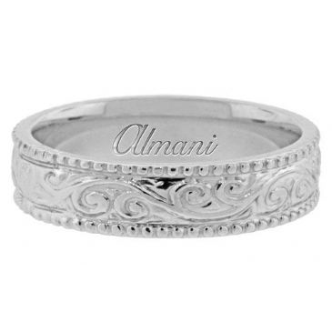 950 Platinum 5.5mm Antique Wedding Band Comfort Fit AWB1003PLT