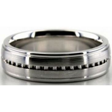 950 Platinum 6mm Handmade Wedding Band Latter Design 028