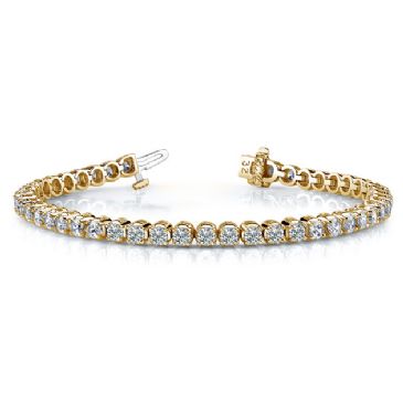 14K Yellow Gold Diamond Round Brilliant Classic Prong Tennis Bracelet (5.52ctw.)