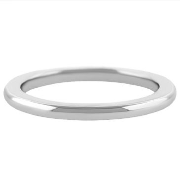 14k White Gold 2mm Comfort Fit Dome Wedding Band Super Heavy Weight