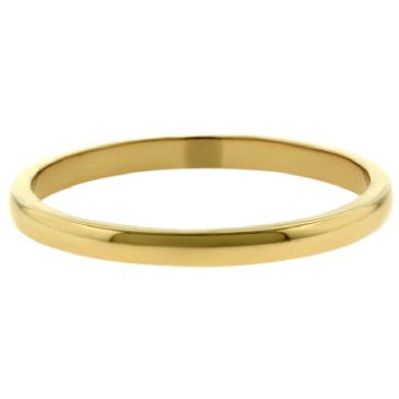 14k Yellow Gold 2mm Dome Wedding Band Medium Weight