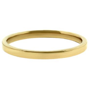 14k Yellow Gold 2mm Flat Wedding Band Medium Weight