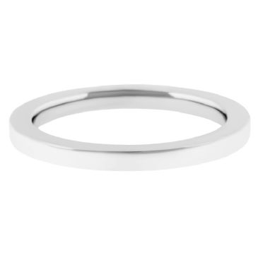 14k White Gold 2mm Comfort Fit Flat Wedding Band Super Heavy Weight