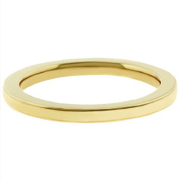 18k Yellow Gold 2mm Comfort Fit Flat Wedding Band Super Heavy Weight