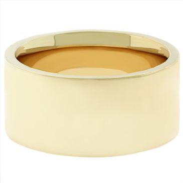 14k Yellow Gold 9mm Comfort Fit Flat Wedding Band Heavy Weight