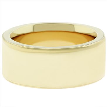 14k Yellow Gold 9mm Comfort Fit Flat Wedding Band Super Heavy Weight