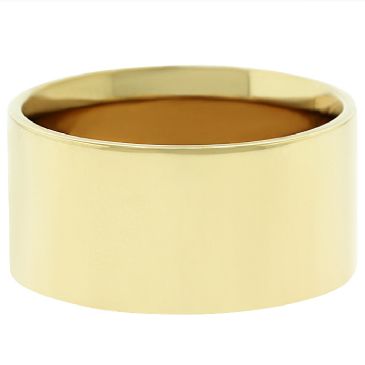 14k Yellow Gold 10mm Flat Wedding Band Medium Weight