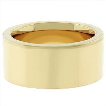 14k Yellow Gold 10mm Comfort Fit Flat Wedding Band Super Heavy Weight