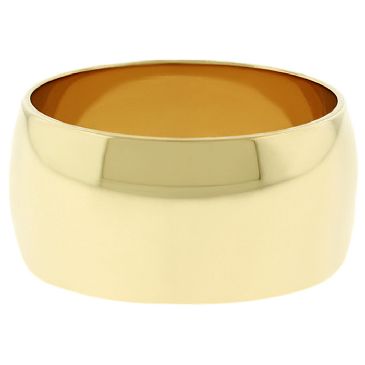 14k Yellow Gold 10mm Dome Wedding Band Medium Weight