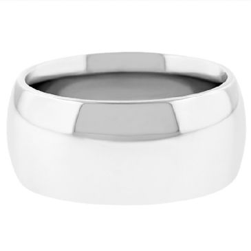 14k White Gold 10mm Comfort Fit Dome Wedding Band Super Heavy Weight