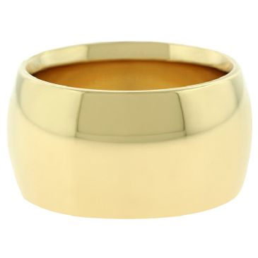 18k Yellow Gold 12mm Comfort Fit Dome Wedding Band Super Heavy Weight