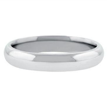 14k White Gold 4mm Comfort Fit Dome Wedding Band Heavy Weight