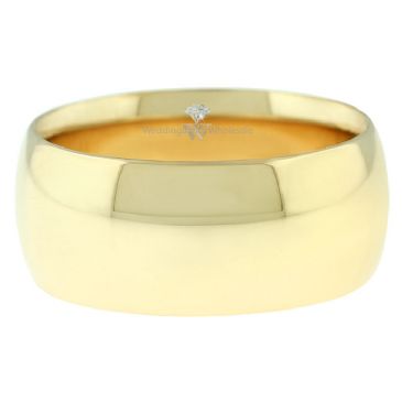 14k Yellow Gold 9mm Comfort Fit Dome Wedding Band Heavy Weight