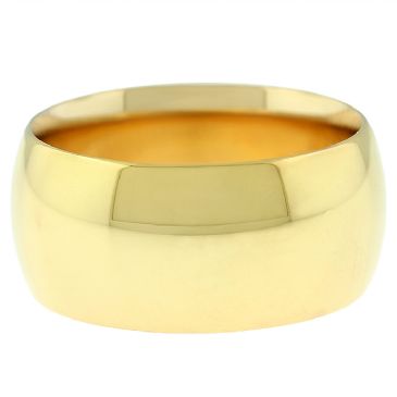 14k Yellow Gold 10mm Comfort Fit Dome Wedding Band Heavy Weight