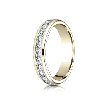 18K YELLOW GOLD 4MM Channel Set  Eternity Ring.