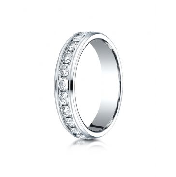 18K White Gold 4MM Channel Set  Eternity Ring.