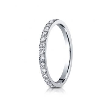 18k White Gold 2mm Pave Set  Eternity Ring