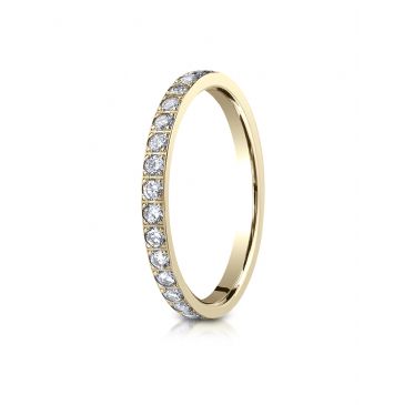 18k Yellow Gold 2mm Pave Set   Ring