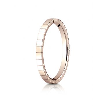 14k ROSE GOLD 2mm High Polished Carved Design Band