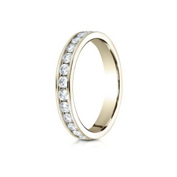 14k YELLOW GOLD 3mm Channel Set  Eternity Ring.