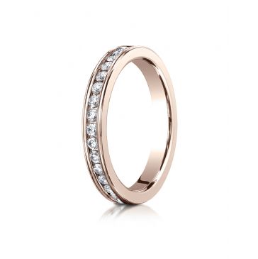 14k ROSE GOLD 3mm Channel Set  Eternity Ring.