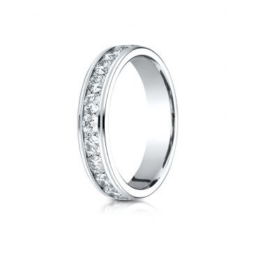 14k White Gold 4MM Channel Set  Eternity Ring.