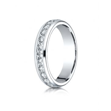 14k White Gold 4MM Channel Set  Eternity Ring.