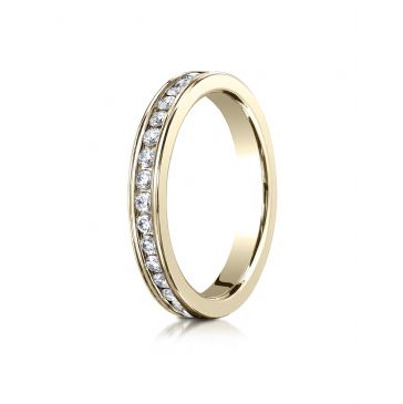 18K YELLOW GOLD 3mm Channel Set  Eternity Ring.