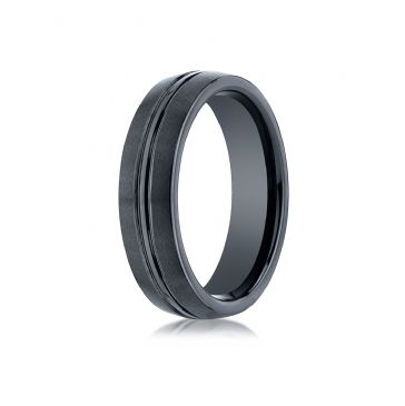 Ceramic 6mm Comfort-Fit Satin-Finished Design Ring