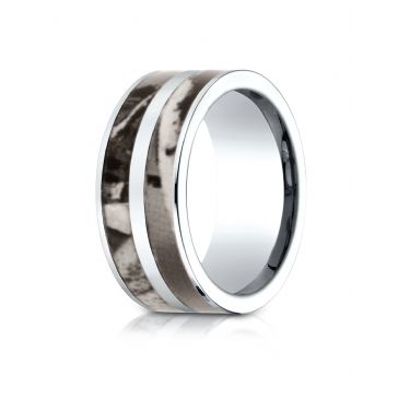 Cobaltchrome 10mm Comfort Fit Ring with hunting Camo Inlay