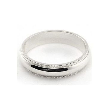 Platinum 950 4mm Milgrain Wedding Band Medium Weight