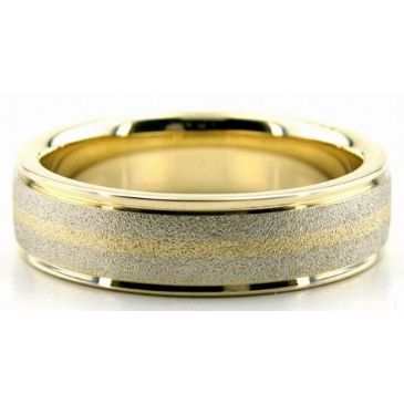 14K Gold Two Tone 6mm Stone Gradient Wedding Bands Bands 213