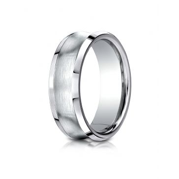 Cobaltchrome 7.5mm Comfort-Fit Satin-Finished Concave Design Ring