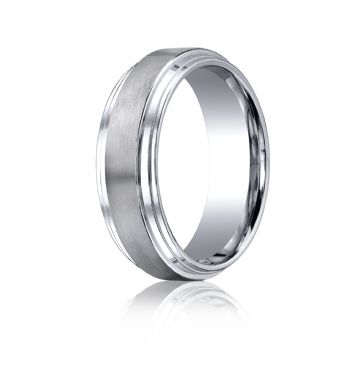 Cobaltchrome 8mm Comfort-Fit Satin-Finished Double Edge Design Ring