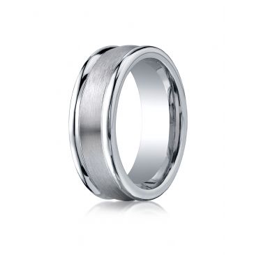 Cobaltchrome 8mm Comfort-Fit Satin-Finished Round Edge Design Ring