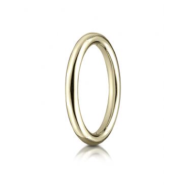 14k Yellow Gold 2.5mm Comfort-Fit High Polished Round Carved Design Band