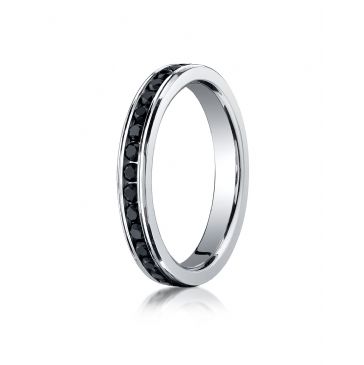 Platinum 3mm Channel Set 36-Stone Black Diamond Eternity Ring