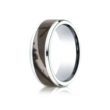 Cobaltchrome 8mm Comfort Fit Ring with hunting Camo Inlay