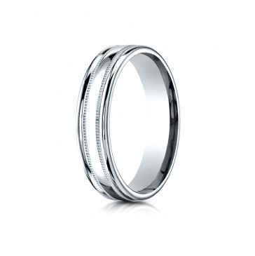 Palladium 4mm Comfort-Fit  High Polished finish with a round edge and milgrain Carved Design Band