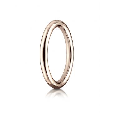 14k Rose Gold 2.5mm Comfort-Fit High Polished Round Carved Design Band