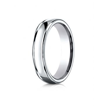 Palladium 4mm Comfort-Fit Satin-Finished high polish finish round edge Design band