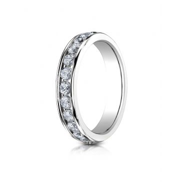 Platinum 4mm High Polished Channel Set 12-Stone Diamond Ring (.72ct)