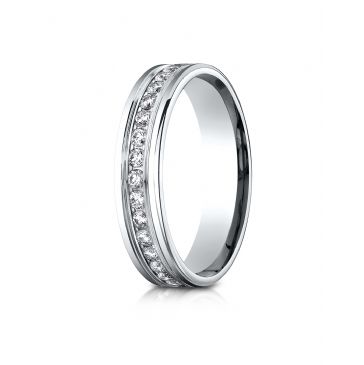 14k White Gold 4mm Comfort-Fit Channel Set  Diamond Eternity Ring.