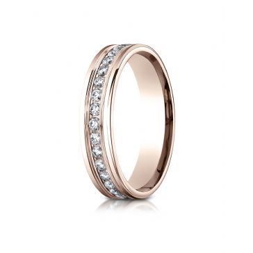 14k Rose Gold 4mm Comfort-Fit Channel Set  Diamond Eternity Ring.