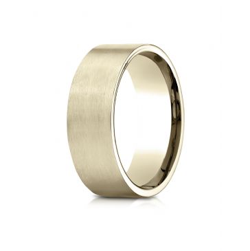 10k Yellow Gold 8mm Comfort-Fit Satin-Finished Carved Design Band