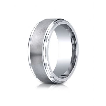 Cobaltchrome 9mm Comfort-Fit Satin-Finished Step Edge Design Ring