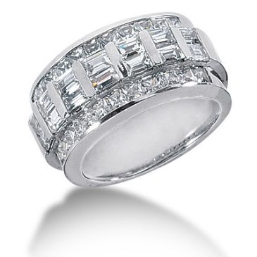 14K Princess Cut, Straight Baguette Diamond Anniversary Ring (2.66ctw.)