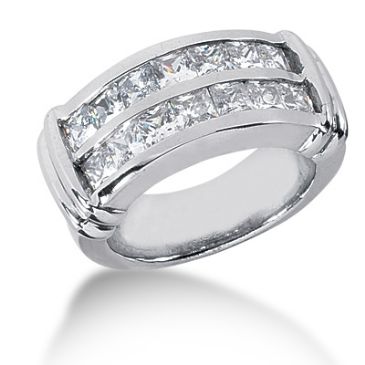 14K Princess Cut Channel Setting Diamond Anniversary Ring (2.38ctw.)