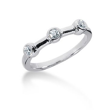 14K Three Stoned Round Brilliant Diamond Anniversary Ring (0.15ctw.)