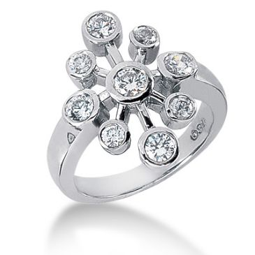 14K White Gold Circling Round Brilliant Diamond Anniversary Ring (0.75ctw.)